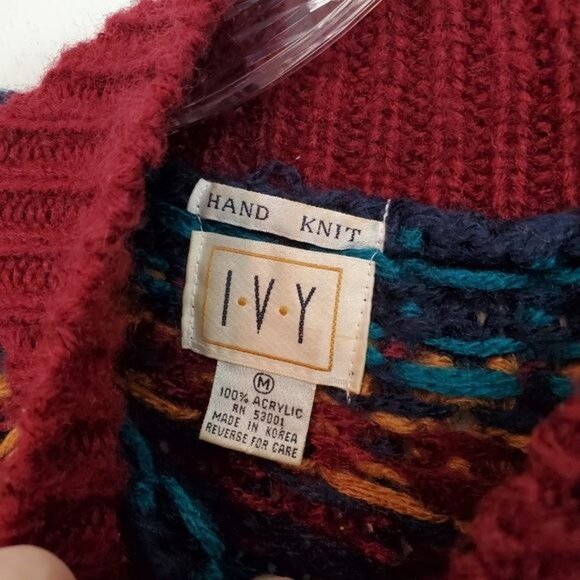 Vintage IVY handknit chunky knit oversized sweater - Picture 2 of 8